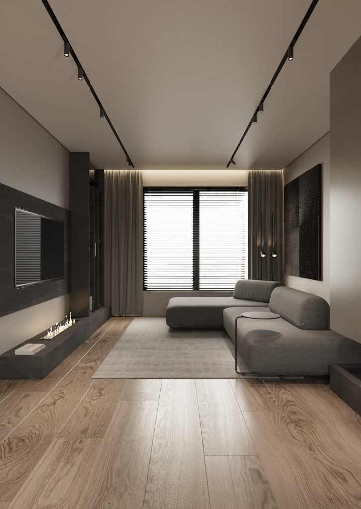 AI Interior Design concept for a modern living room.